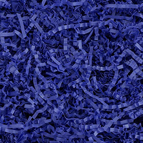 Royal Blue Crinkle Cut Shred Tissue Paper 2oz