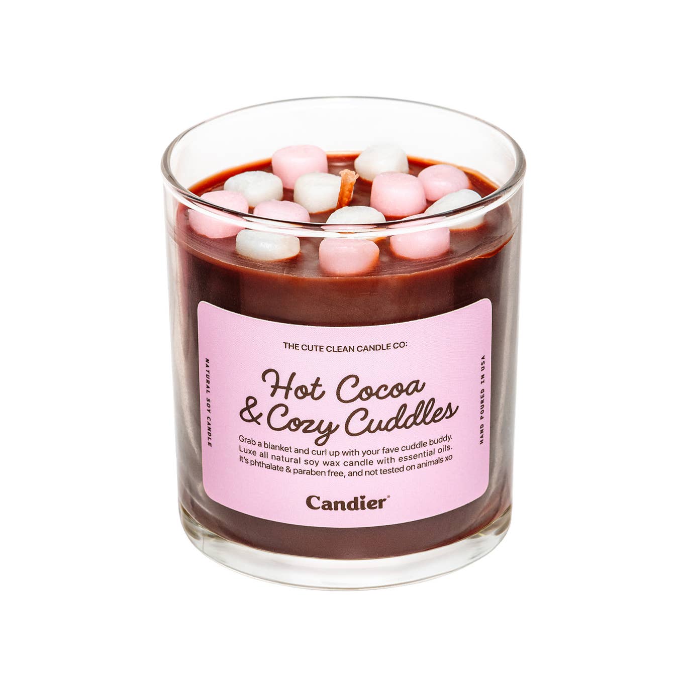 Hot Cocoa Vegan Soy Wax Jar Filled Candle Home Decor Gift