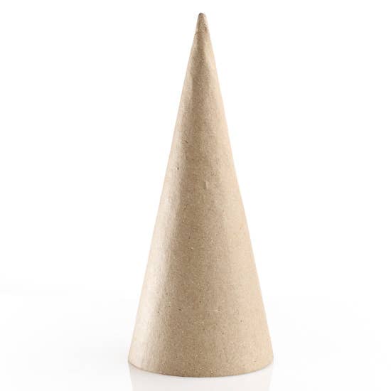 7" H x 2-3/4" Dia - Paper Mache Cone - Dolls, Angels, Trees