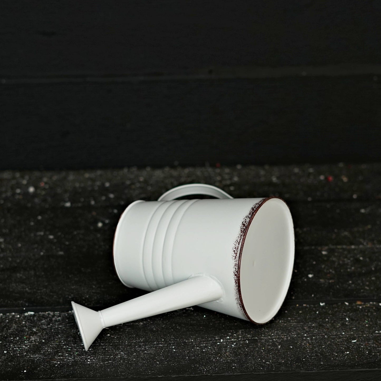 Antique White Metal Water Can-11W x 6.5H