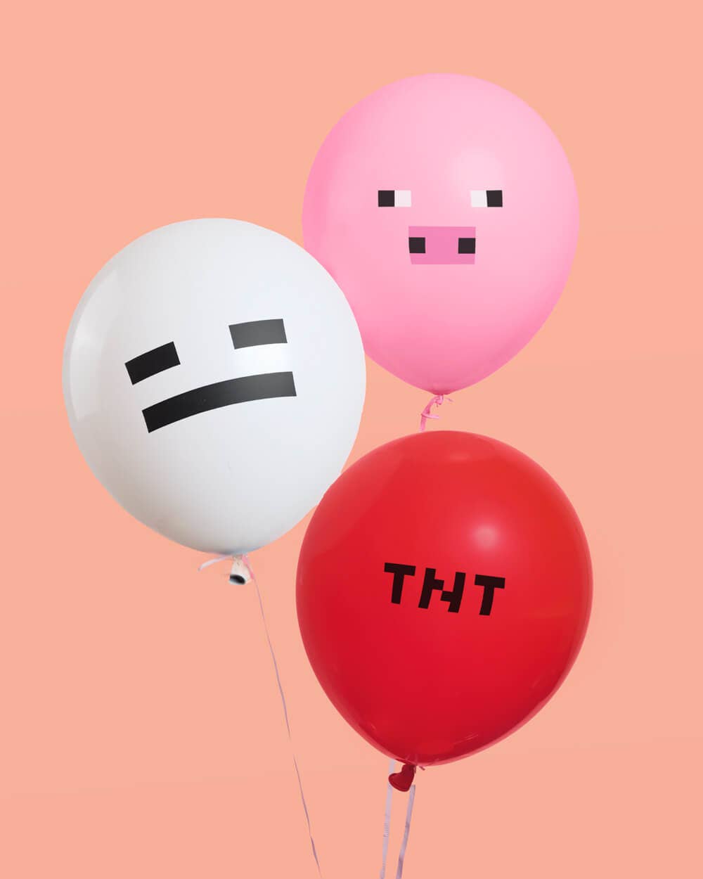 Pixel Minecraft Game Packaged Balloons 25ct