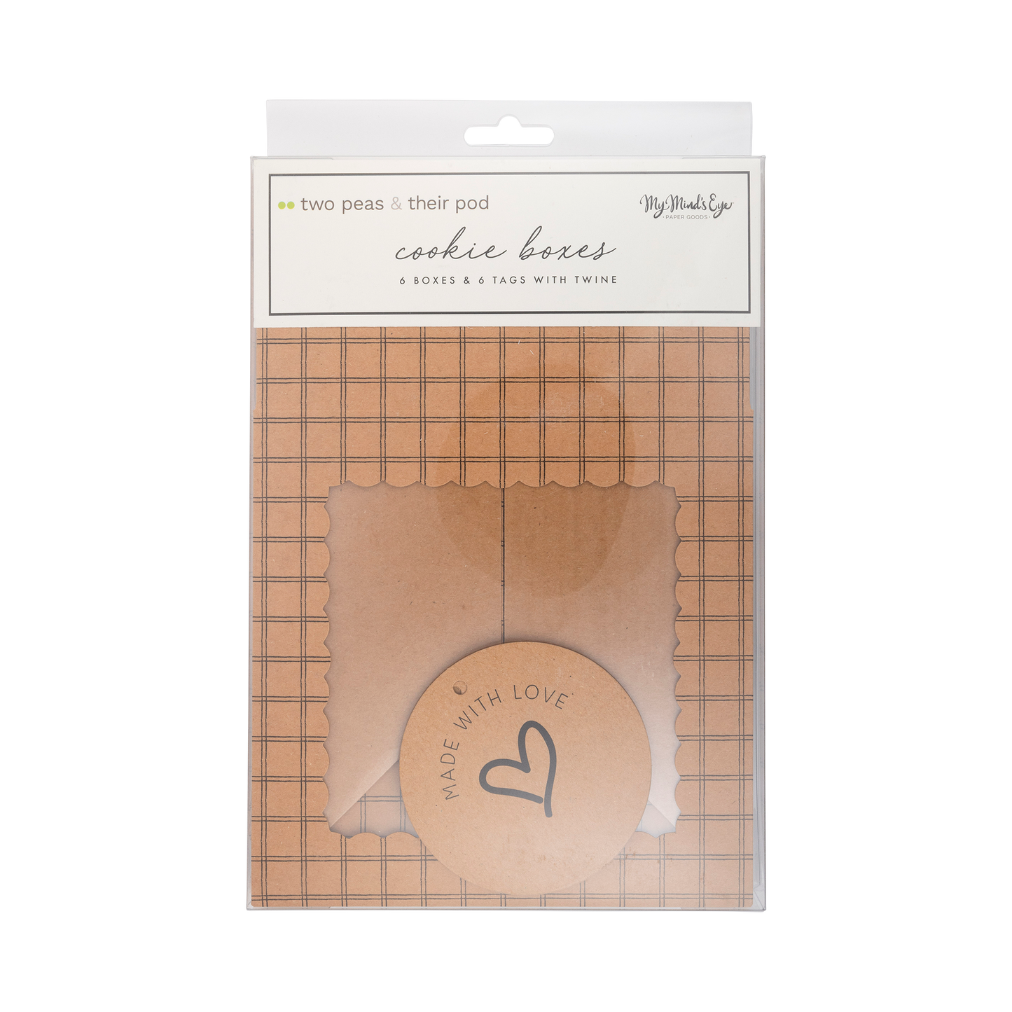 Made with Love Kraft Cookie Box 6ct