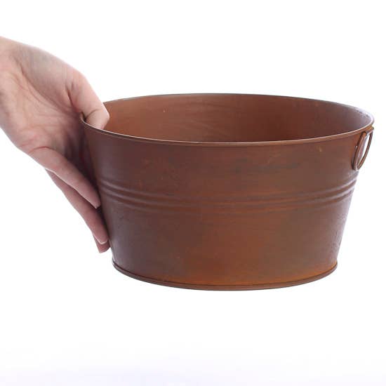 4-3/4" H x 9" Dia. Small Round Metal Washtub - Select Finish