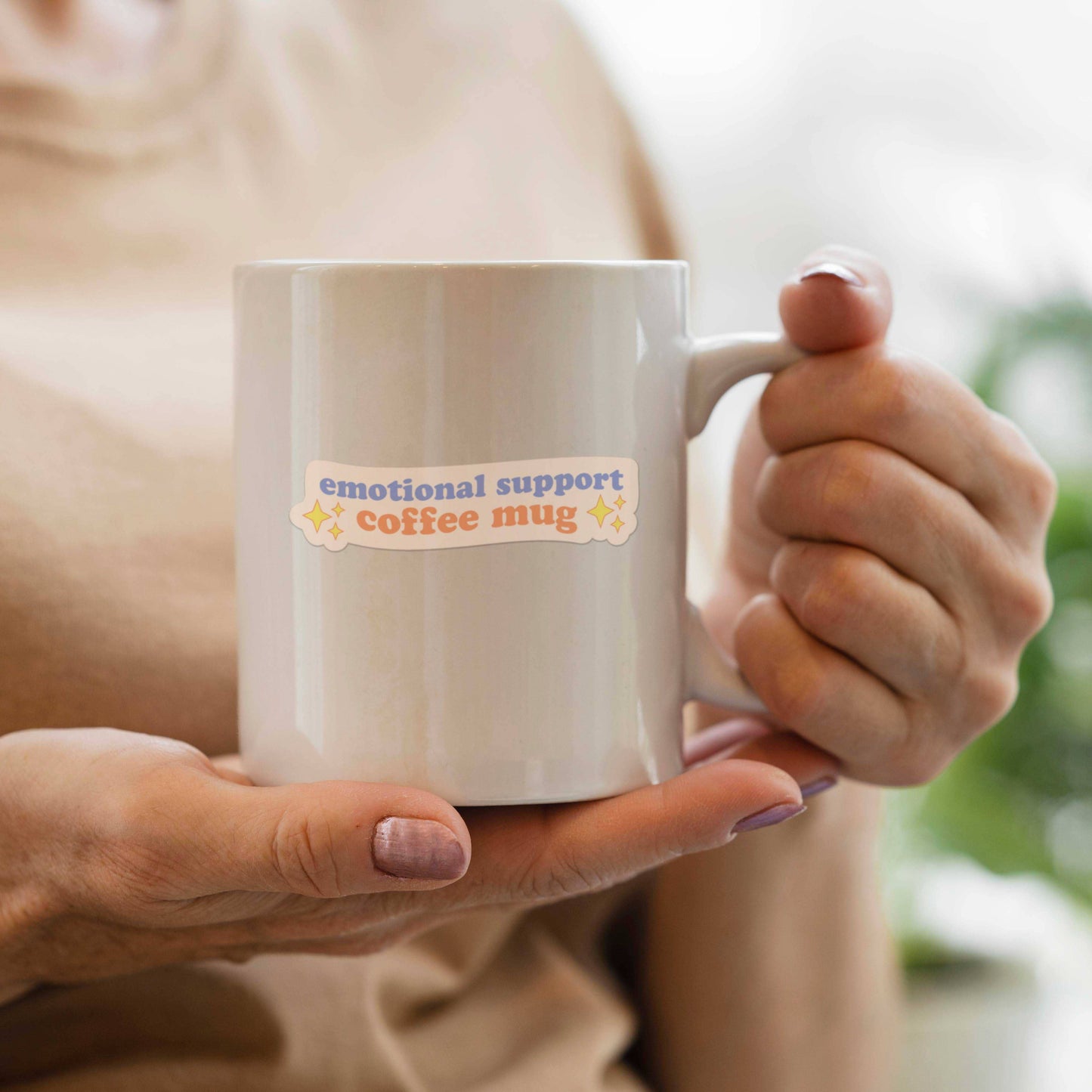 Emotional Support Coffee Mug Sticker - Funny Tumbler Decals