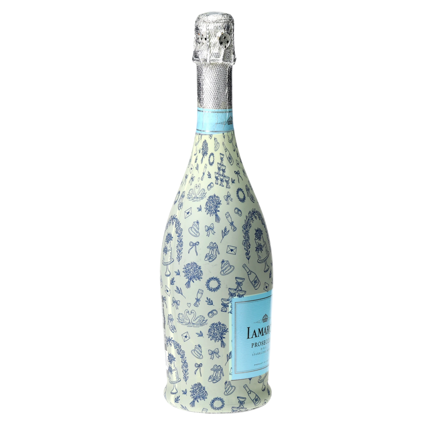 Beau Bottles Blue Wedding Toile- Prosecco Collection