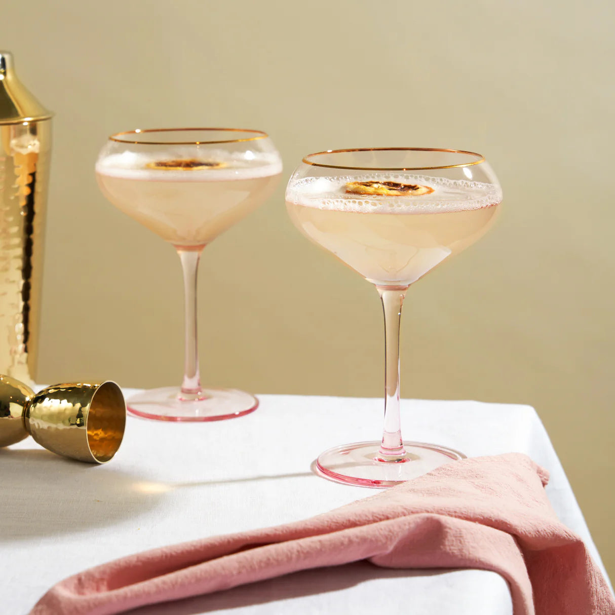 Rose Crystal Coupe Glasses 2ct