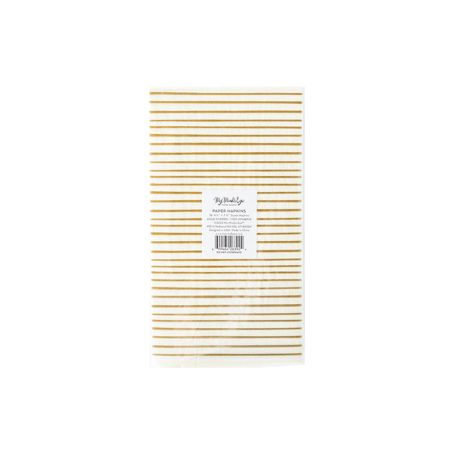 Gold Stripe Dinner Napkins 18ct