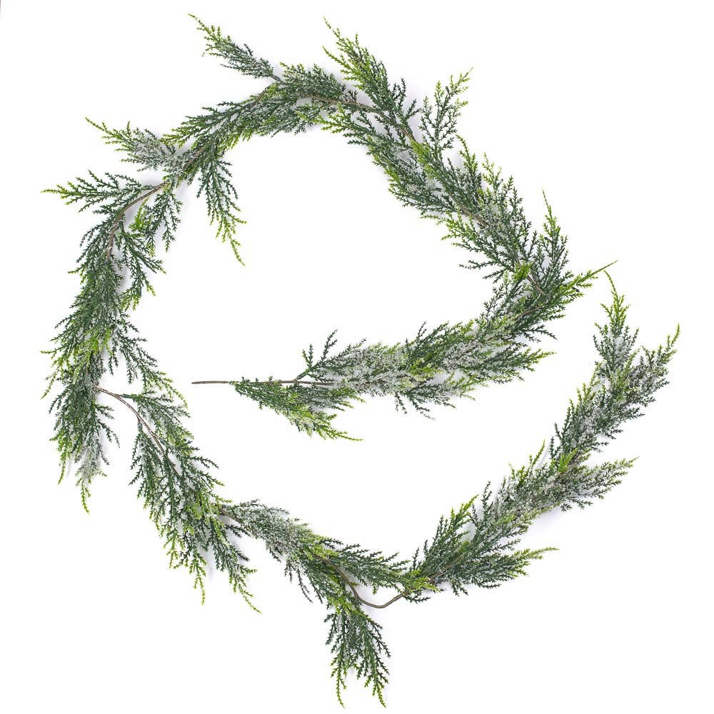 72" Artificial Icy Cedar Juniper Garland
