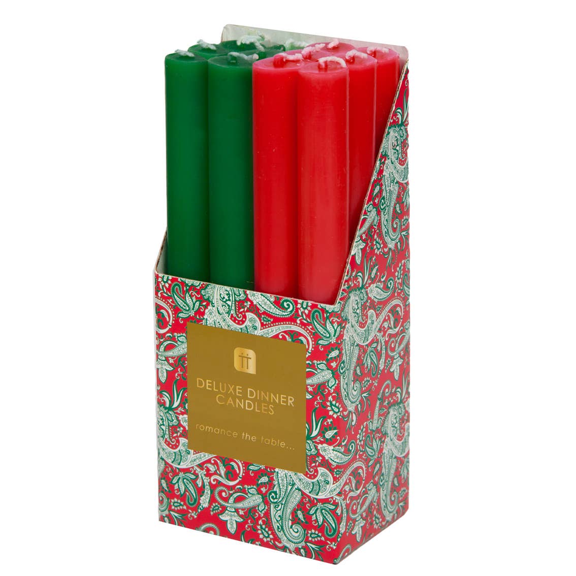 Red & Green Taper Candles - 1 Assorted Candle