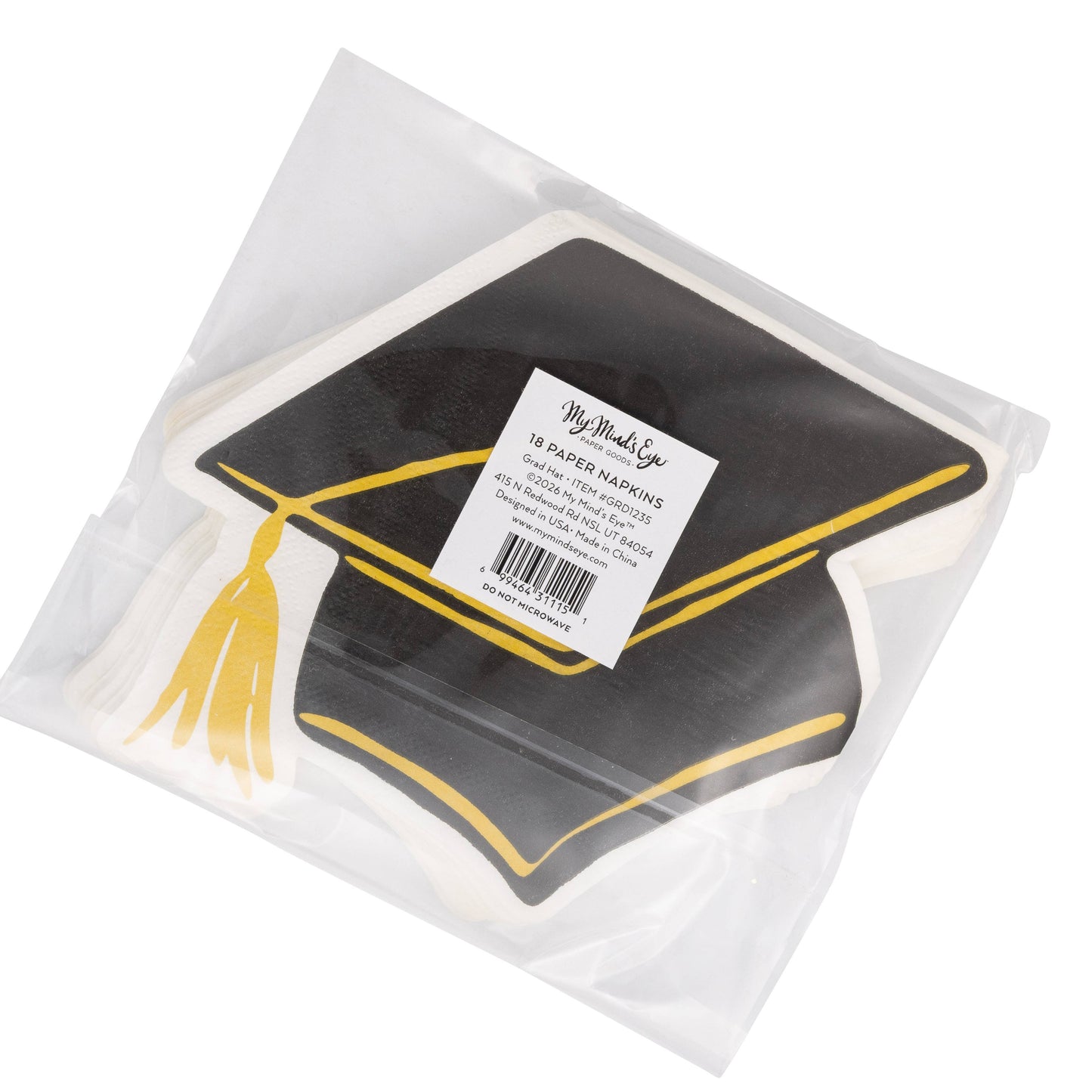 Grad Hat Shaped Cocktail Napkins 18ct