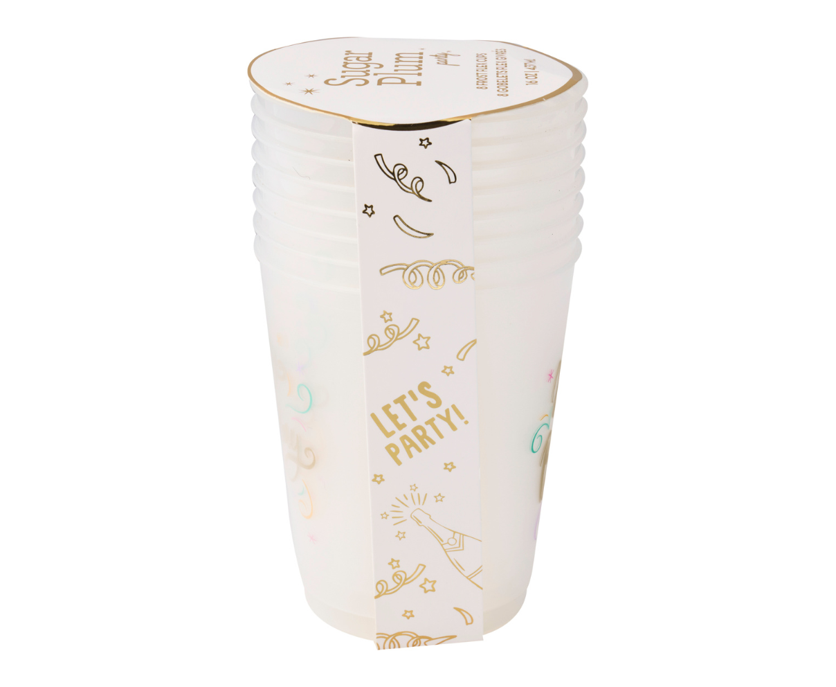 Cocktail Cheers Frost Flex Cups/8pk - Happy Birthday