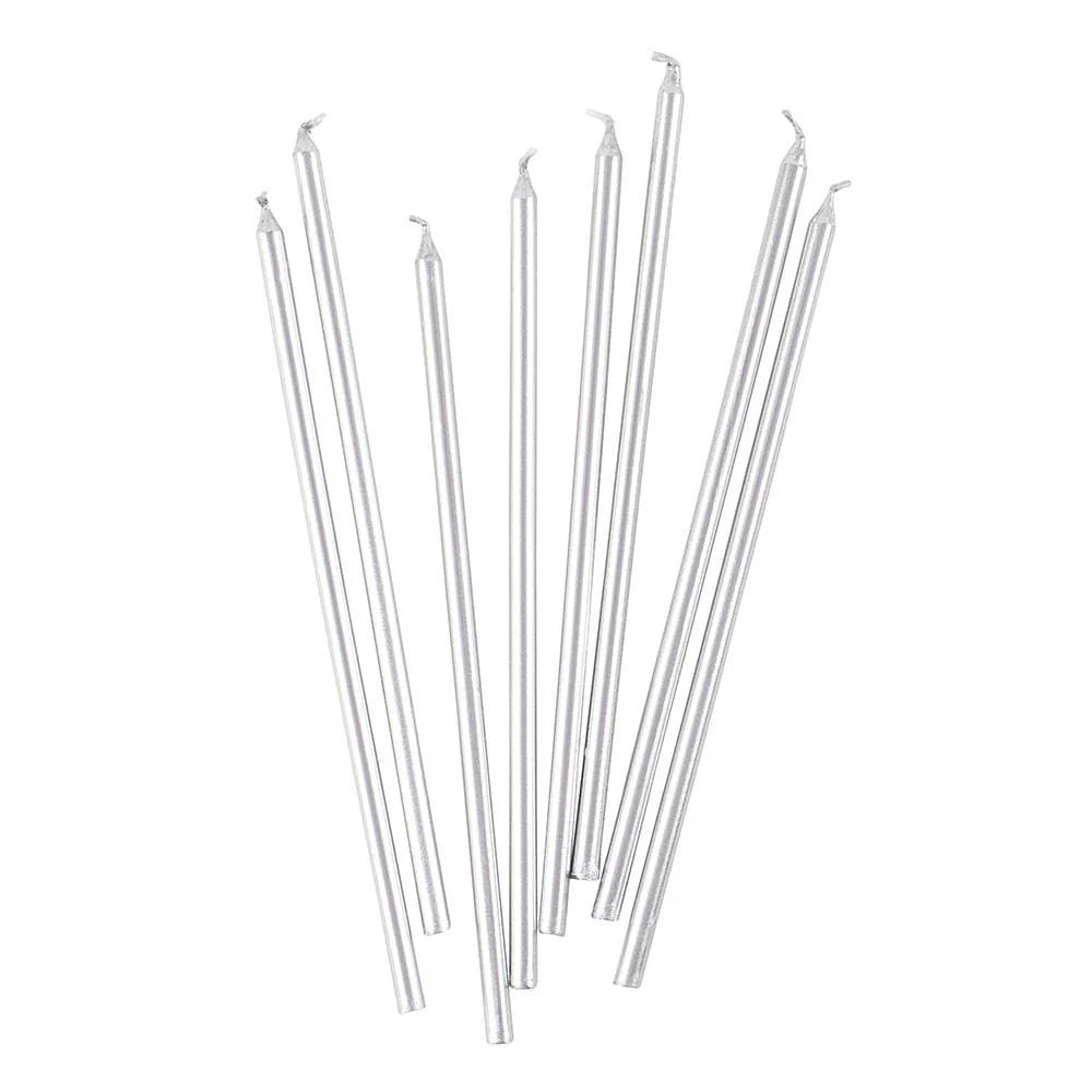 Birthday Slims Candles 6in - Silver