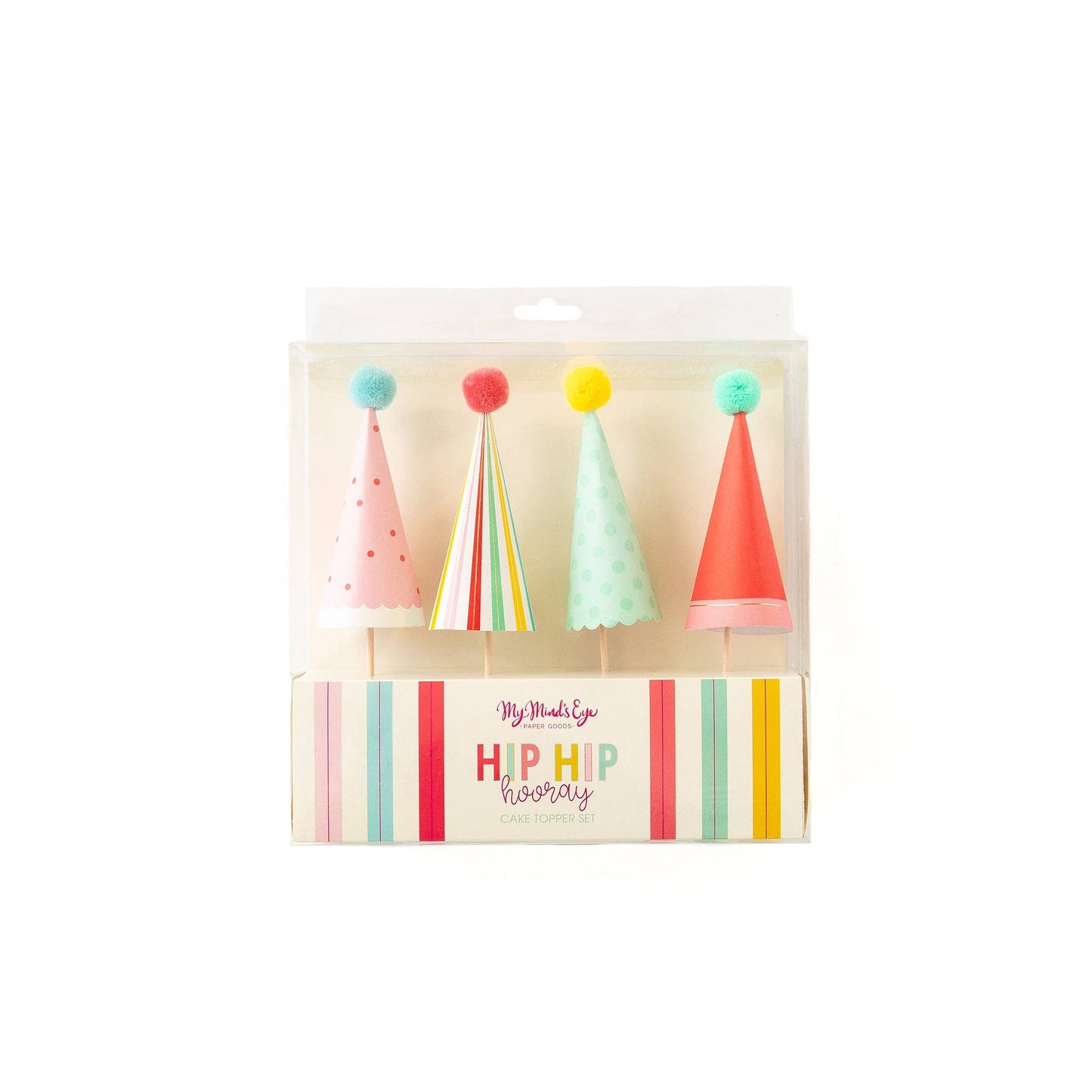 Hip Hip Hooray Cake Toppers 4ct