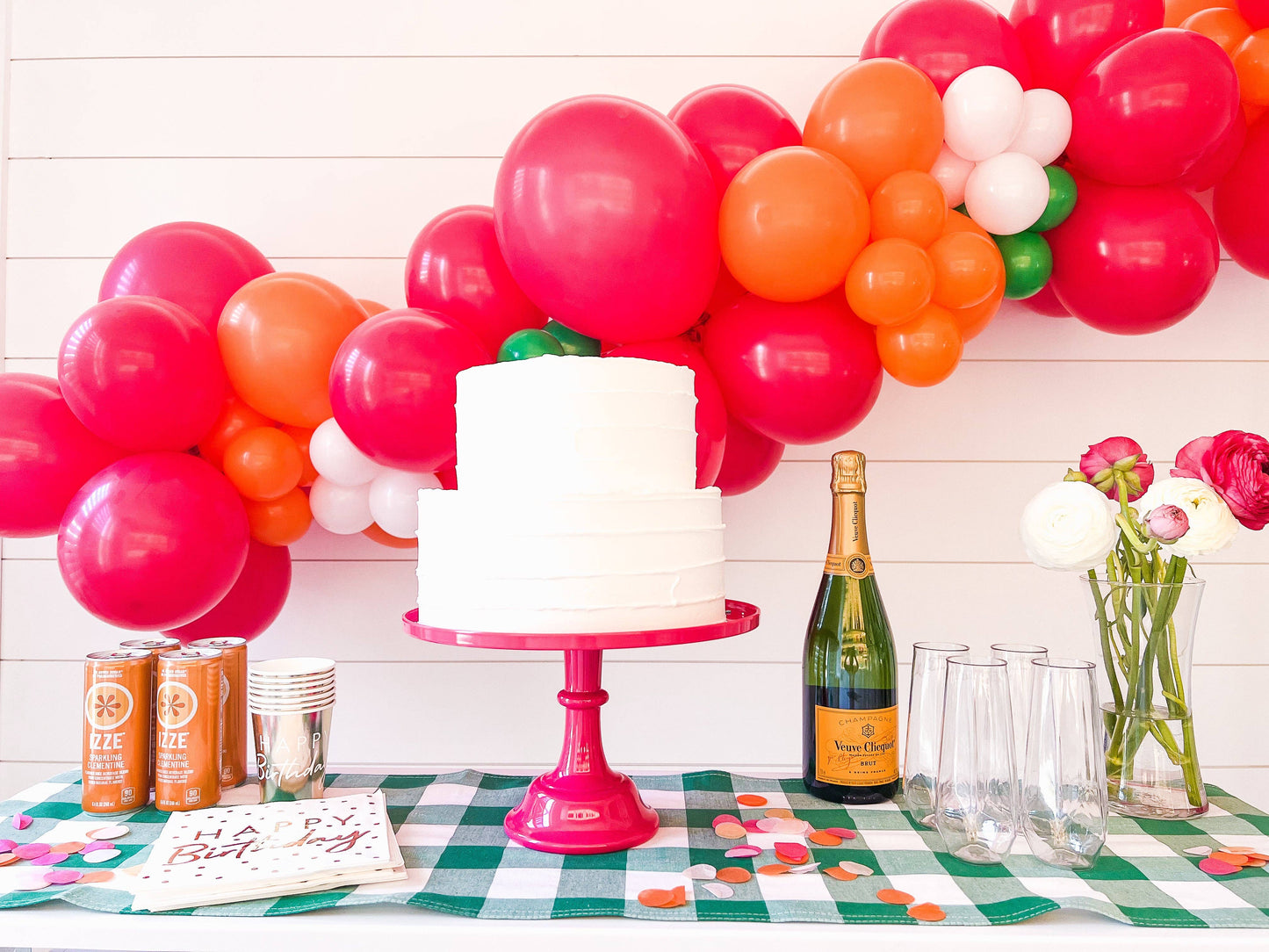 Hot Pink Melamine Pedestal Cake Stand