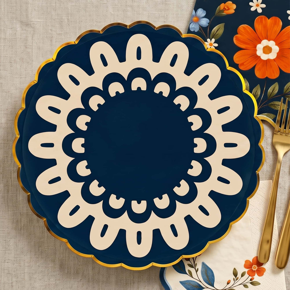 Nordic Folk Medallion 10" Large Plate