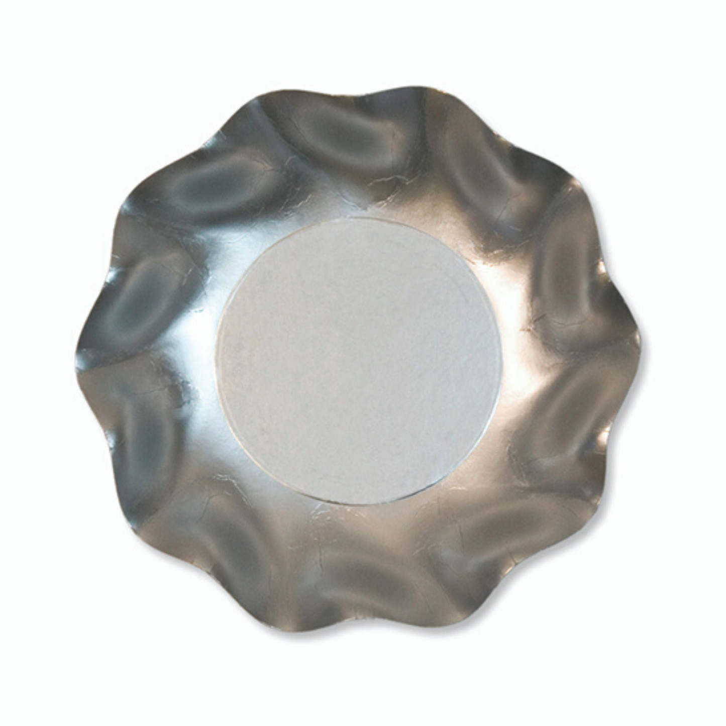 Satin Silver Wavy Appetizer/Dessert Bowls 8ct