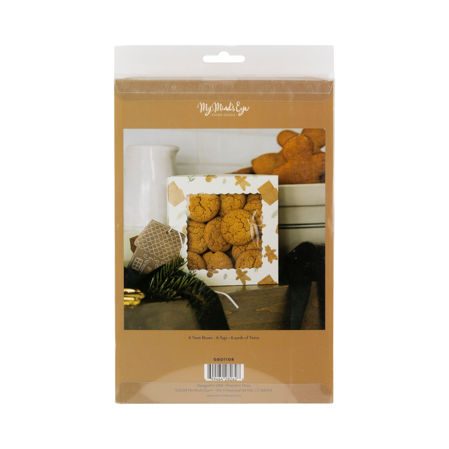Whimsy Gingerbread Cookie Boxes 6ct