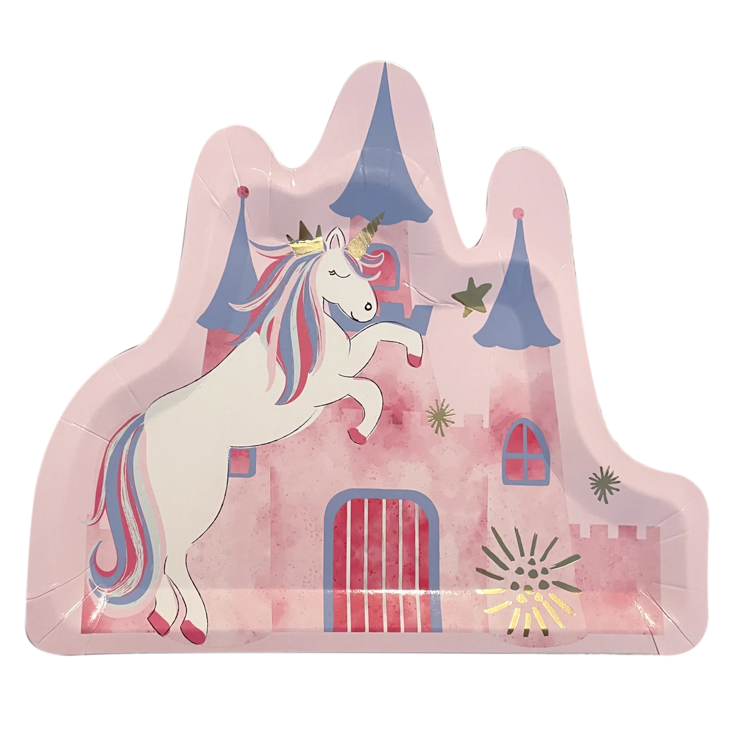 Unicorn Dreams Come True Castle 10.5in Dinner Plates 8ct