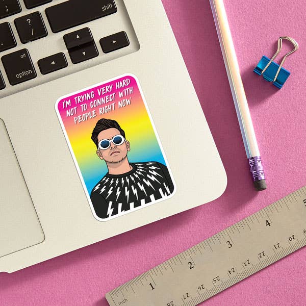David Trying Hard Not To Connect Die Cut Sticker