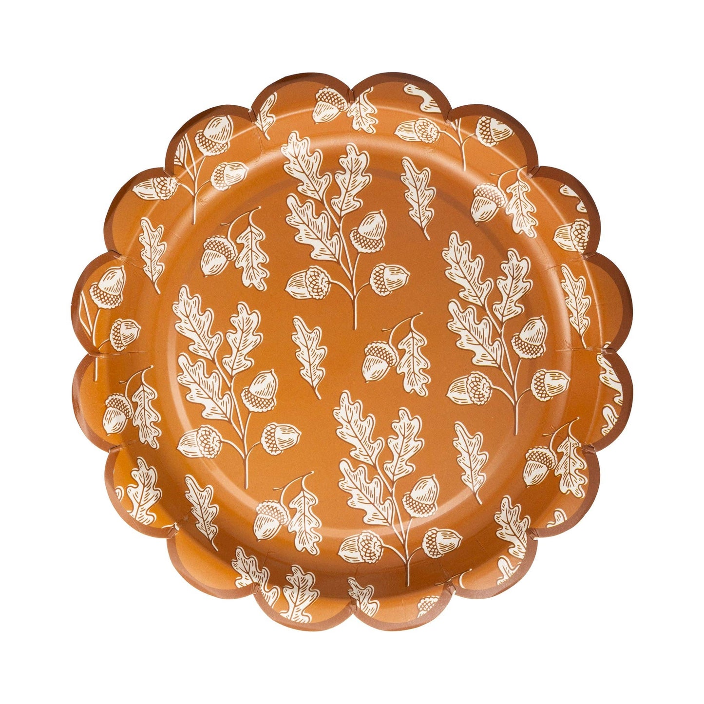 Acorns Scalloped Circle 9in Paper Plates 8ct