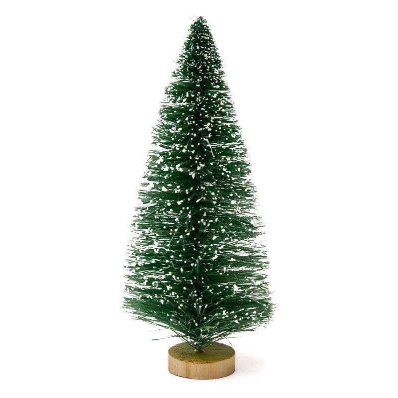 5" Frosted Green Bottle Brush Trees (Pack of 6)