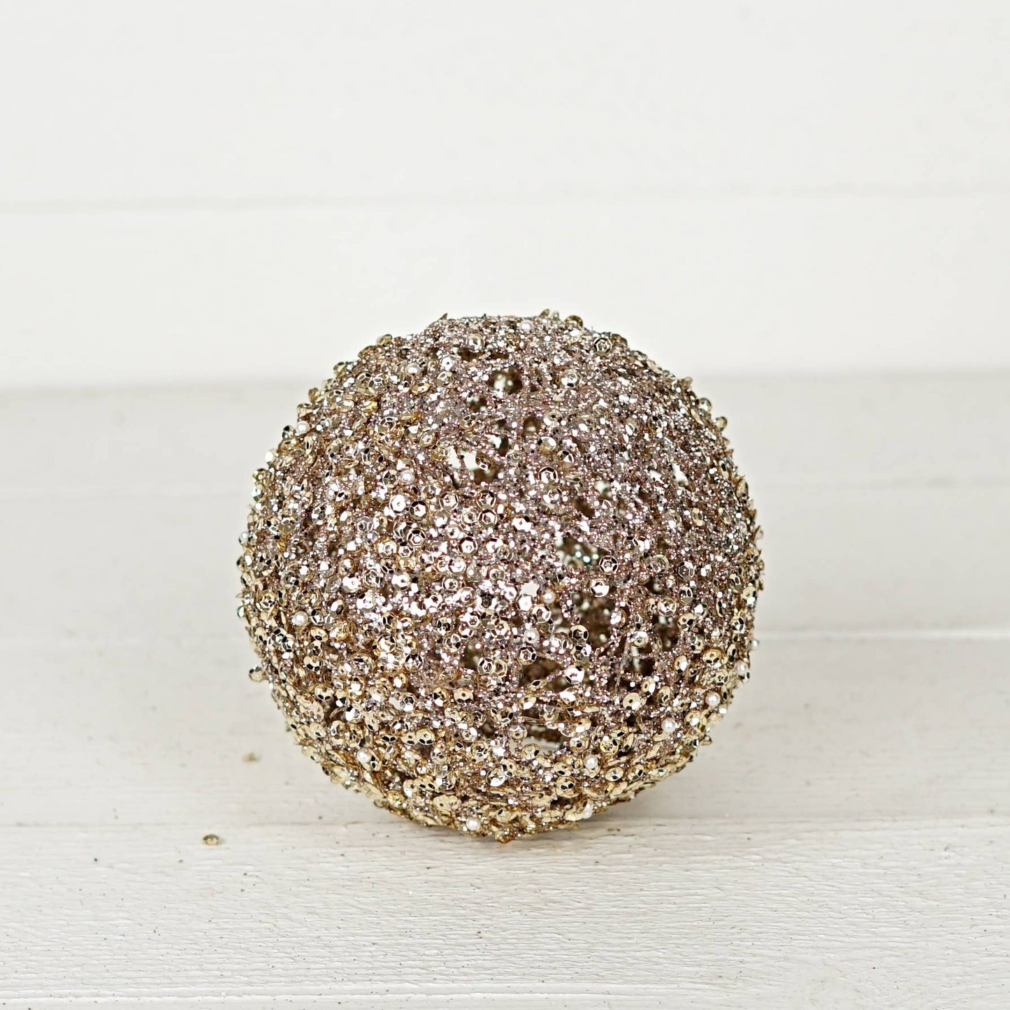 Metalic Glittered Ball-Champaign gold