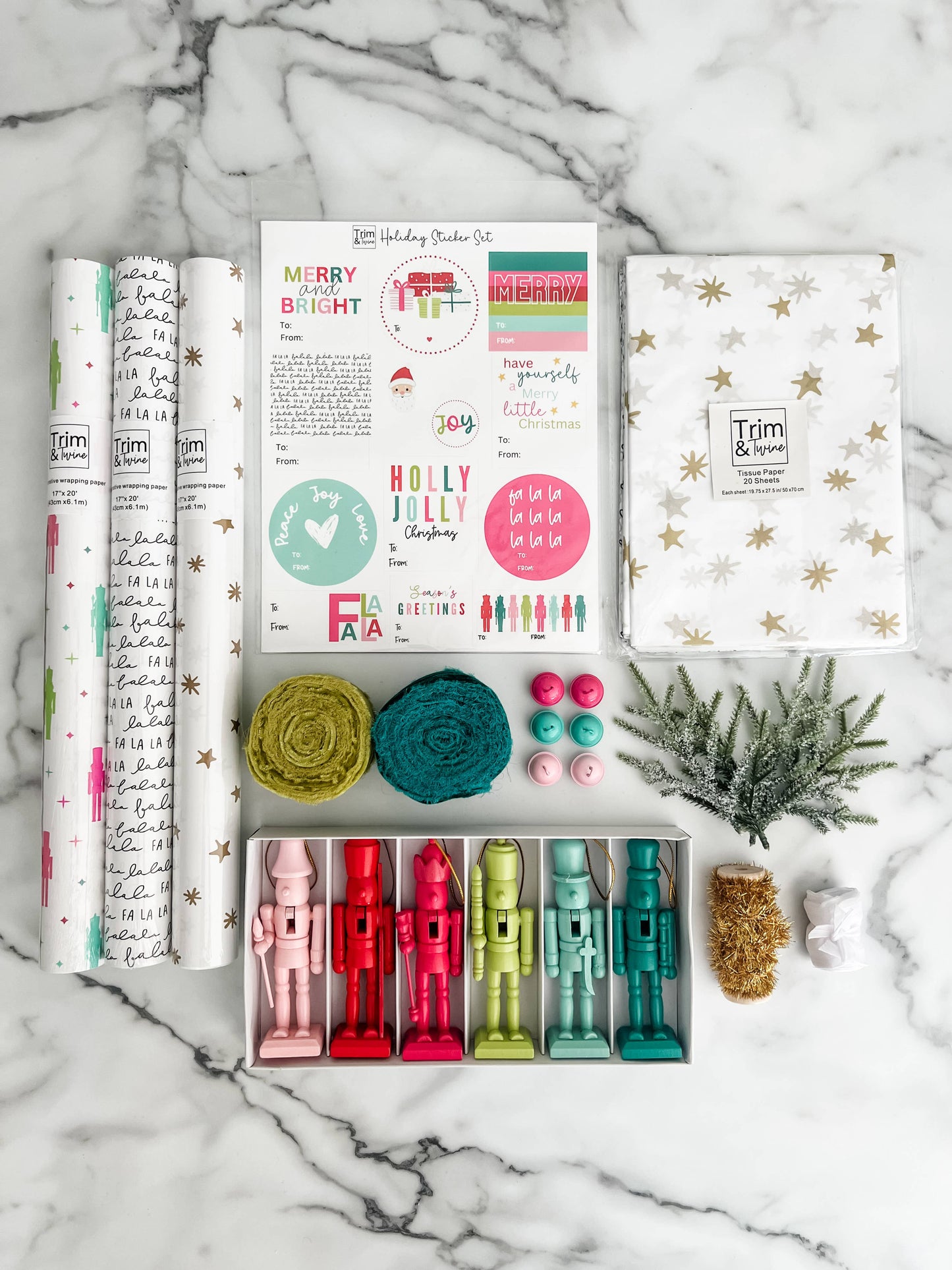 Christmas Gift Wrapping Kit - Colorful Nutcracker