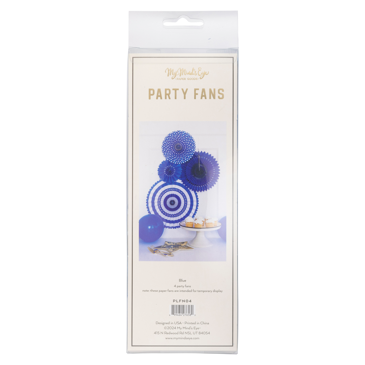 Blue and White Party Fan Set