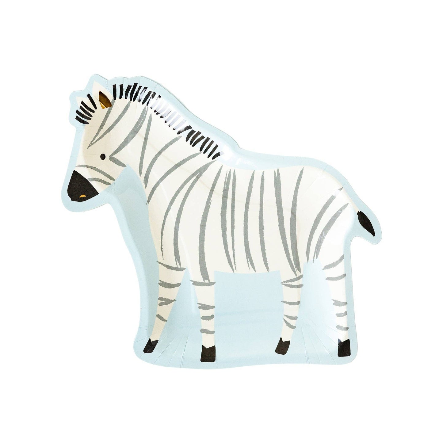 Safari Zebra Shaped Paper Plates 8ct