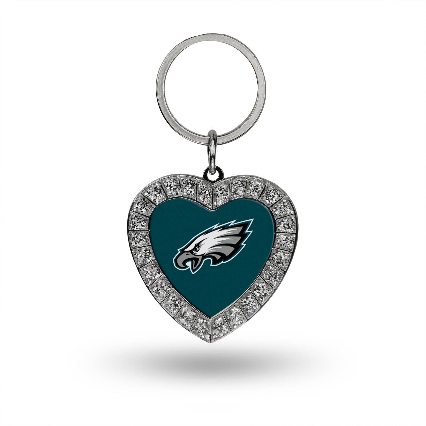 Philadelphia Eagles Rhinestone Heart Keychain