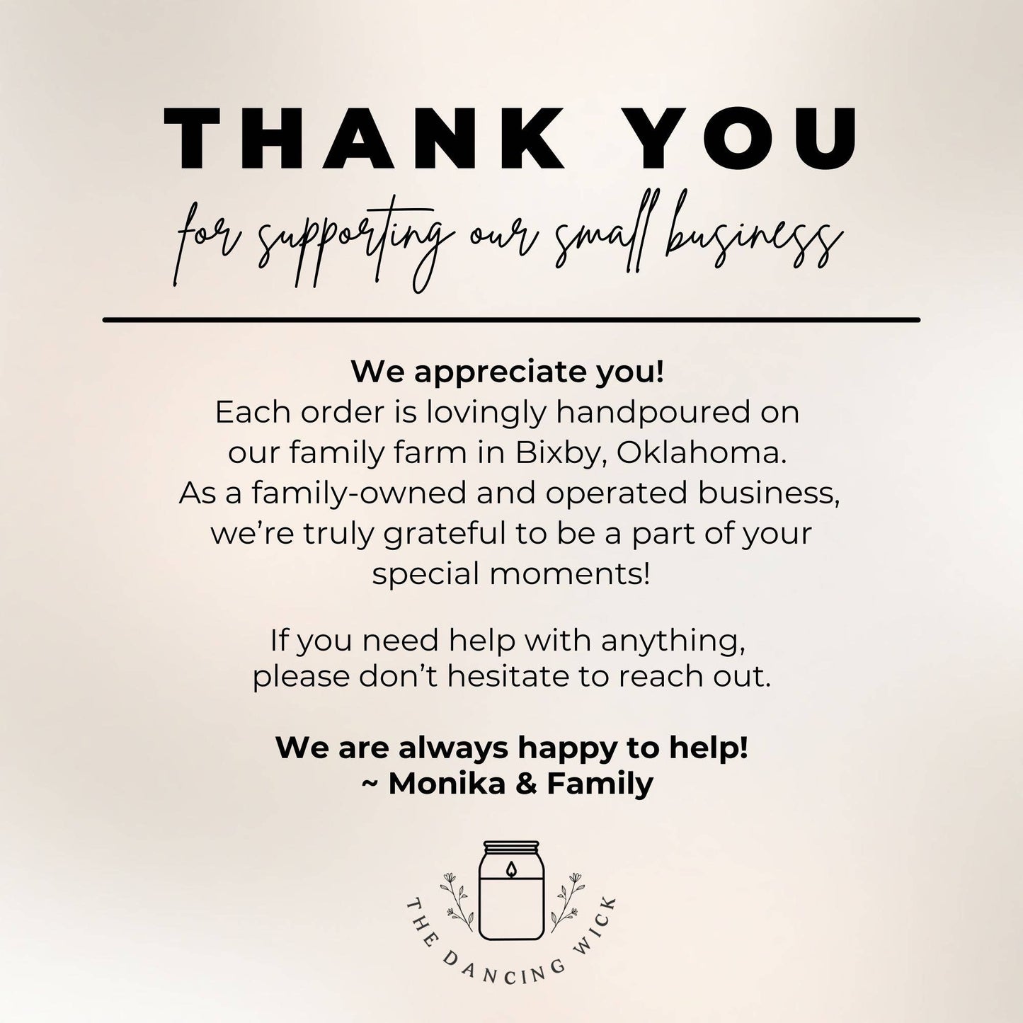 'Happy Friendsgiving' Gift Candle / Pumpkin Spice Scent