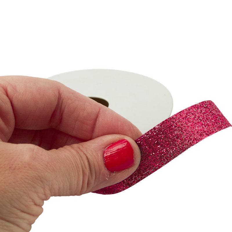 Glitter Cut-Edge Ribbon Spool - Select Color