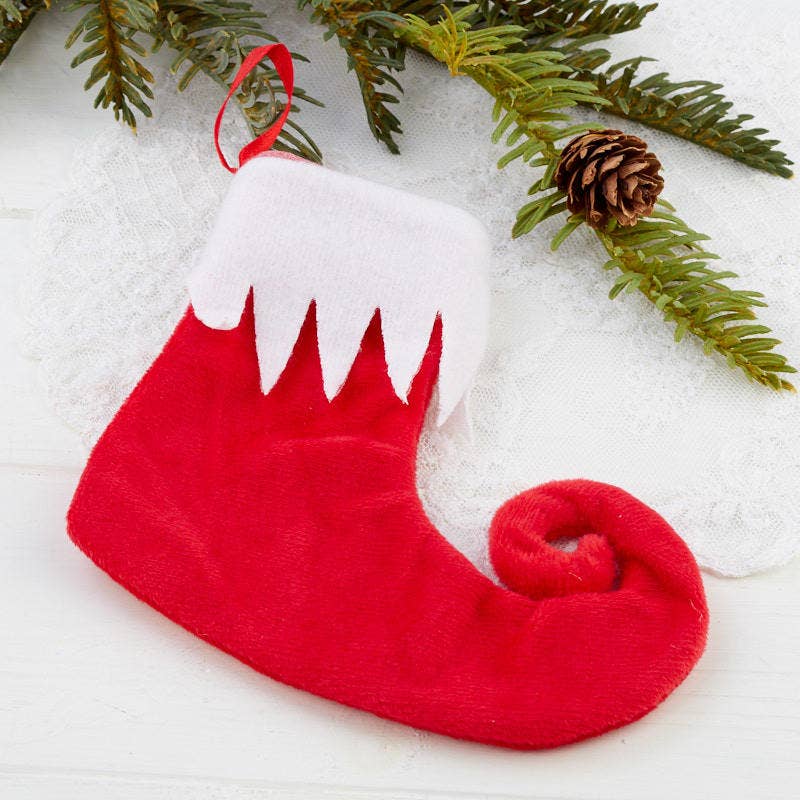6" Small Red Elf Stocking