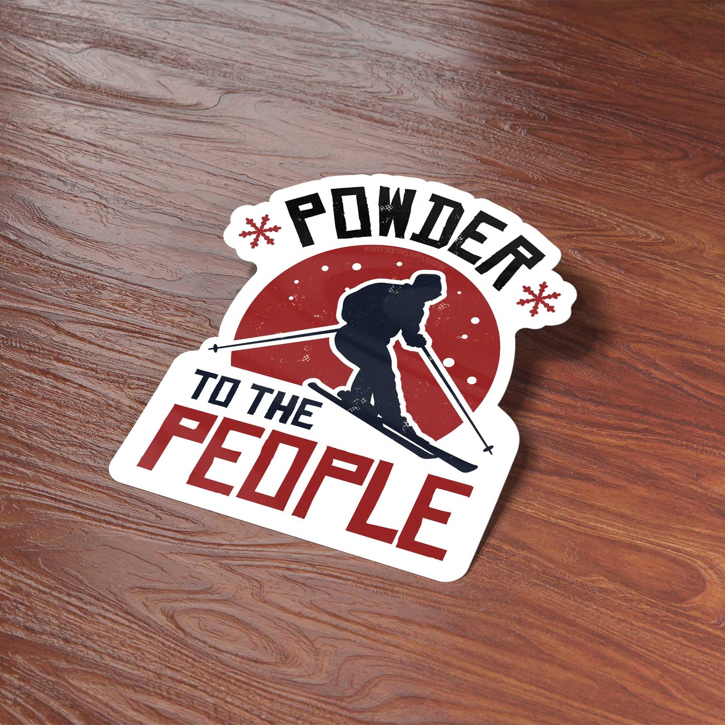 Powder to the People Skiing Bumper Sticker