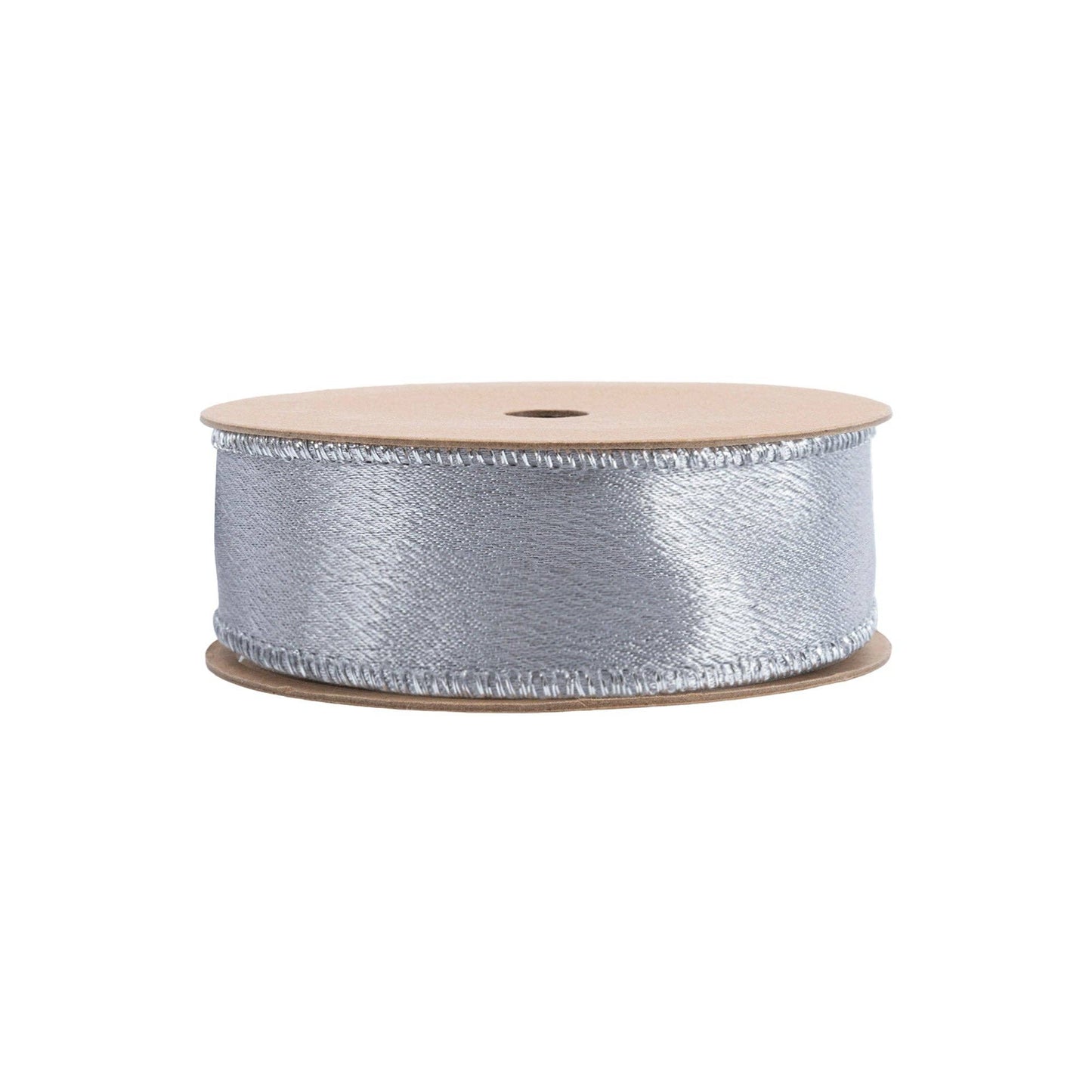 Wired Shimmer Satin Ribbon Silver 10 Yard Roll