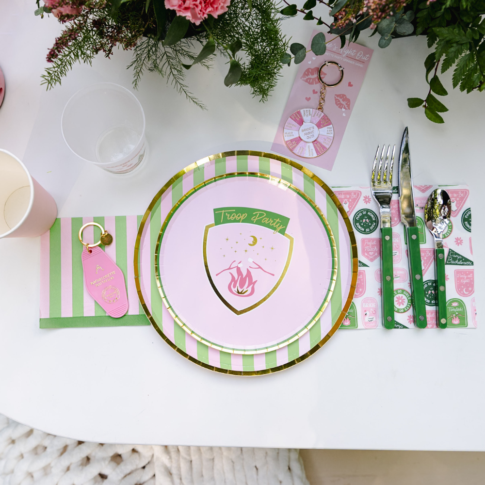 Camp Bachelorette Stripe Dinner Plates