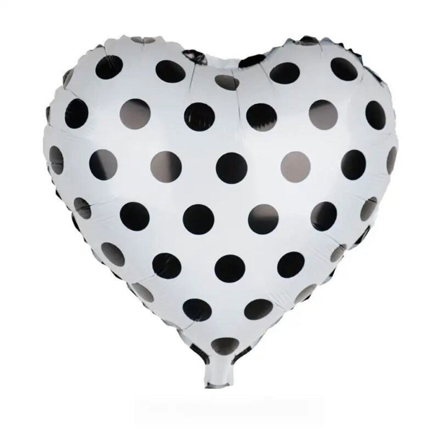 #618 Polka Dot White Heart Balloon 18in Balloon