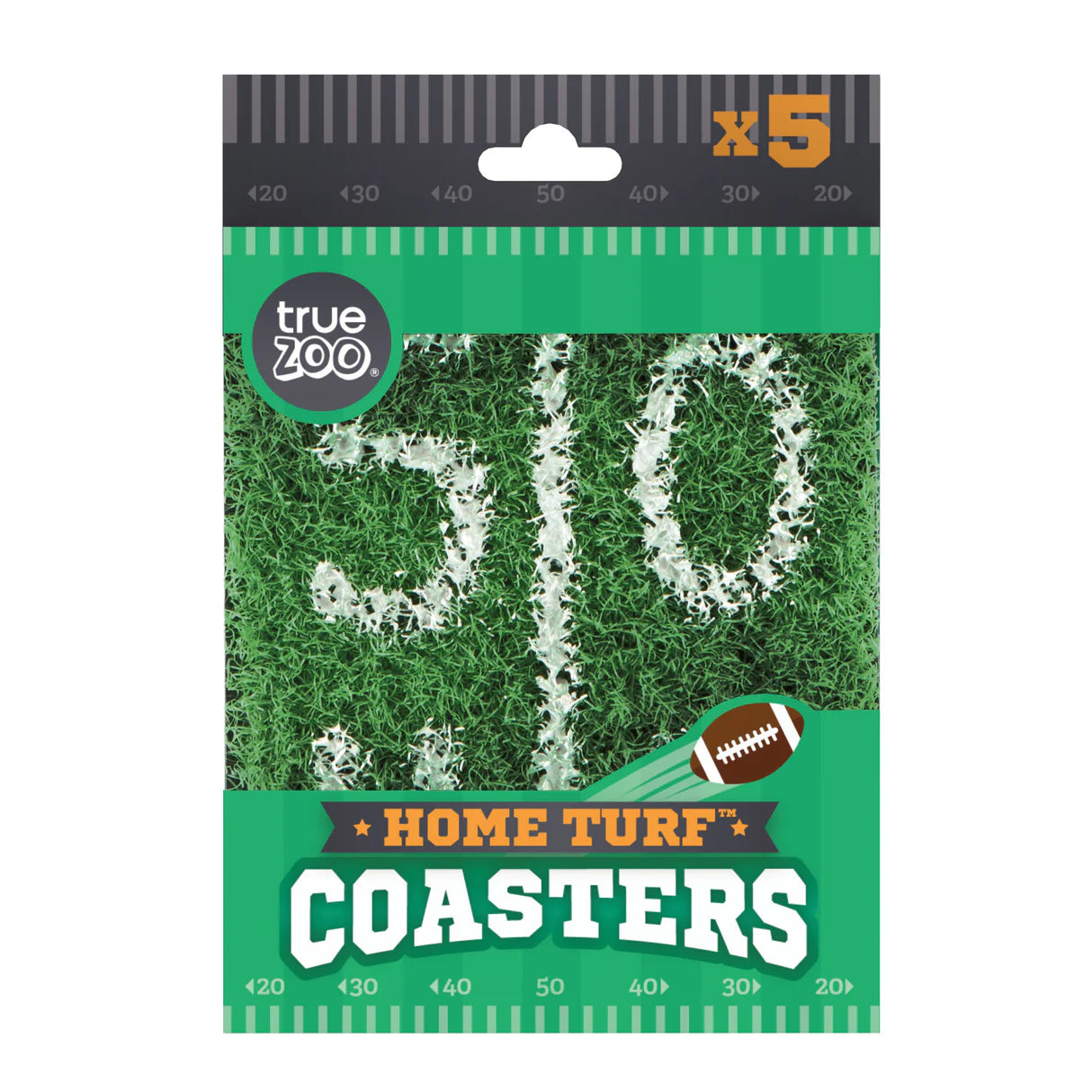 TrueZoo Home Turf Football Coasters 5ct