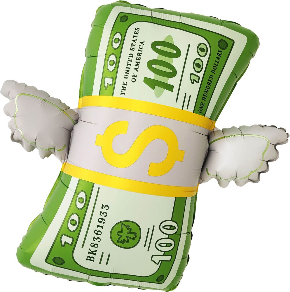 #496B Flying 100 Dollar Bill Balloon