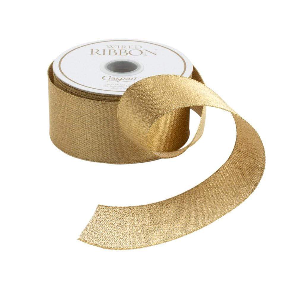 Metallic Gold Wired Ribbon, 1.5" - 8 Yds