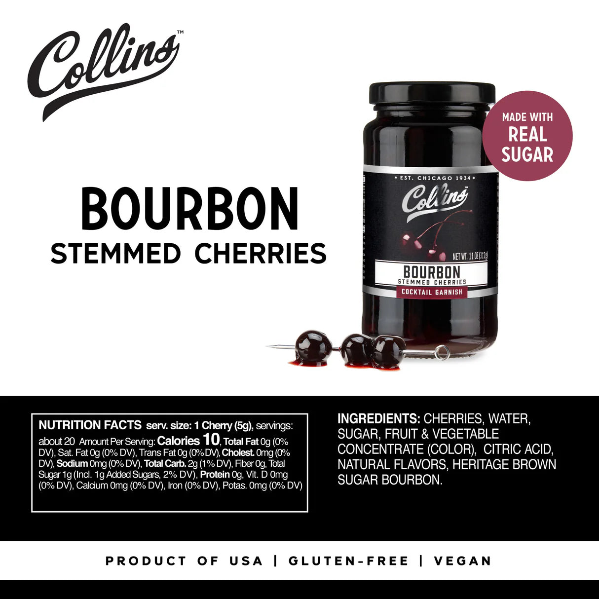 Bourbon Cocktail Cherries 11 oz