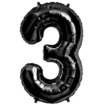 34in Number Balloons: Black