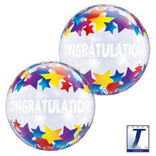#562B Congratulations Stars 22in Bubble Balloon
