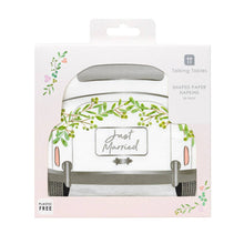 Just Married Car Shaped Napkins - 16 Pack | Wedding Decor |