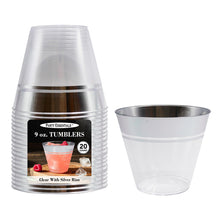 Premium Tumblers Clear w/Silver Rim 20 Ct.