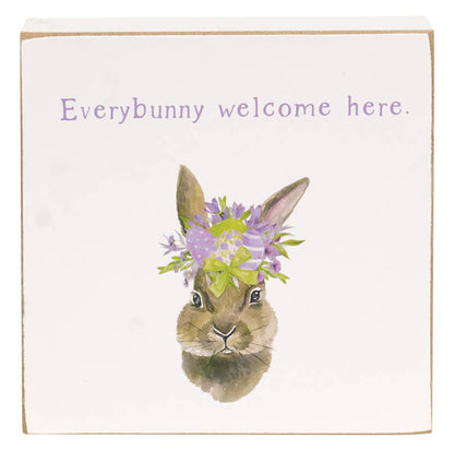 Everybunny Welcome Square Block, 2 Assorted