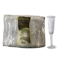 5oz Resposables Fluted Plastic Champagne Glasses 1-Piece 8ct