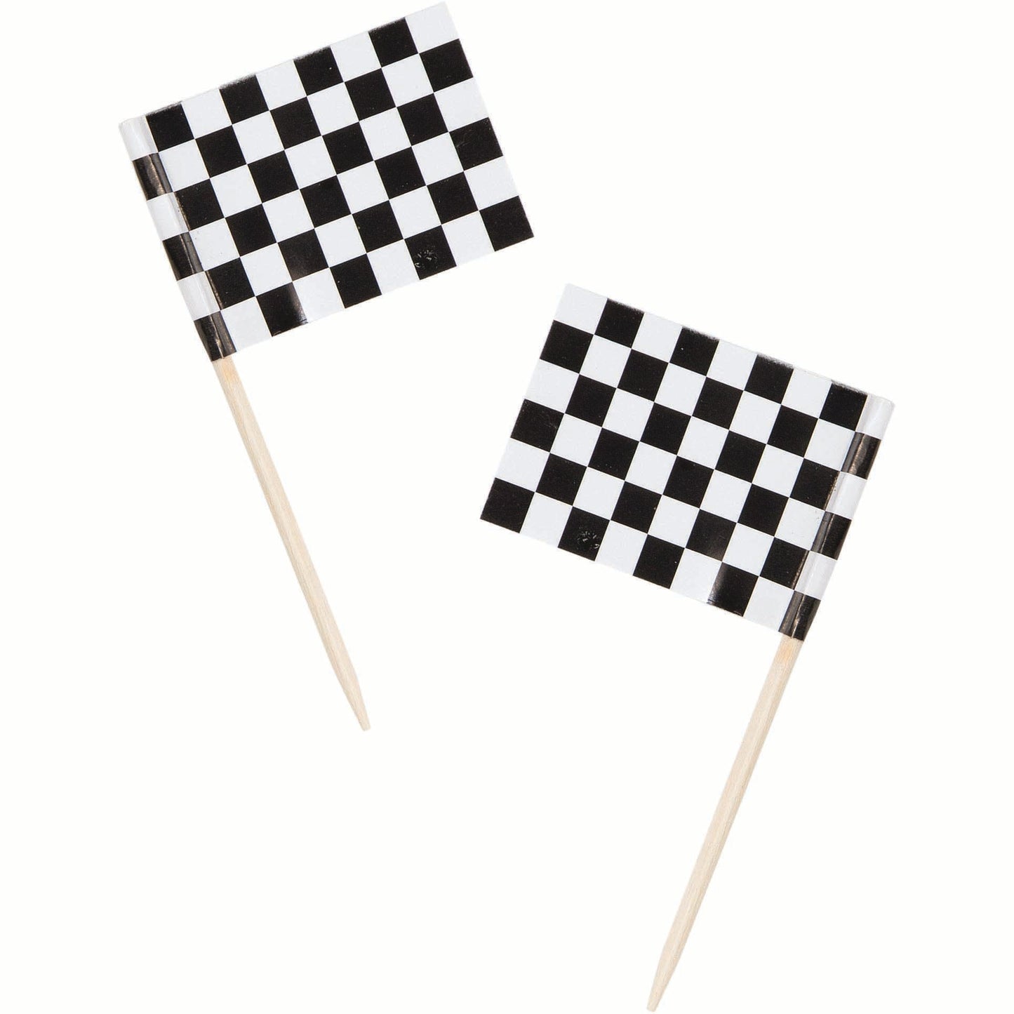 Black & White Check Flag Picks 50ct