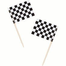 Black & White Check Flag Picks 50ct