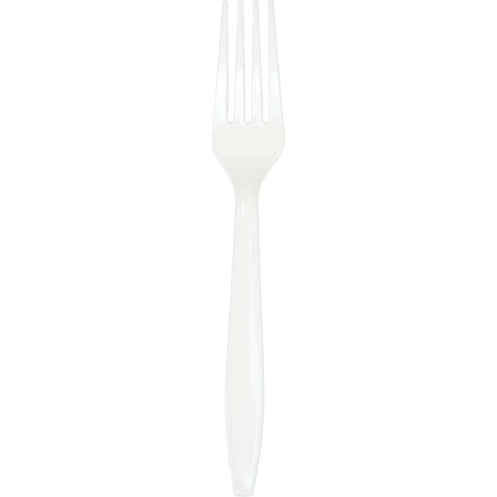 White Plastic Forks 24ct